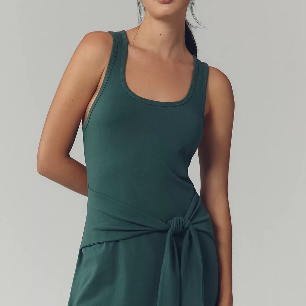 Anthropologie LSPACE Hunter Green Tie Waist Maxi Dress - Picture 2 of 7